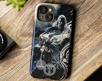 Norse iPhone Case Gift Magical Protection Helm of Awe Norse Pagan Viking iPhone Case Dragon Yggdrasil Valkyrie Gamer Tech Phone Case Gift