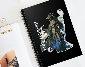 Magic Alchemist Spiral Notebook Fantasy Mage Wizard Soft Cover Notebook Magick Spells Private Journal Spell Craft RPG Notebook