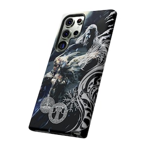 Norse Samsung Phone Case Gift Magical Protection Helm of Awe Norse Pagan Viking Samsung Galaxy Phone Case Dragon Yggdrasil Valkyrie Magick