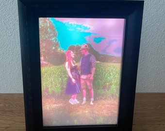 Geschenkidee! Personalisierte Bilder in Farbe gedruckt aus dem 3D Drucker Lithophane Bilderrahmen einzigartiges Geschenk, beleuchtet