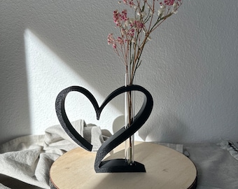 Wunderschönes Herz 3D Druck Muttertag Vatertag Hochzeit mit Reagenzglas tolle Geschenkidee