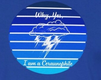 Ceraunophile Thunderstorm T-shirt/Unisex, Storm Lover tshirt, Funny, Gift, Unique, Birthday, Strange, Odd, Love Storms, Sunset, Gradient