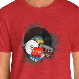 Retro Music T-shirt/Unisex, Record tshirt, Funny, Gift, Cute, Unique, Fun, Retro, Birthday, Music, 70s, 80s, Cassette, CD, Vintage, Vinyl