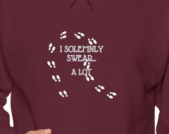 Solemnly Swear A Lot Hoodie Unisex Map Hooded Sweatshirt Funny, Gift, Unique, Fun, Birthday, Strange, Odd, Harry, Mischief, Movie, Managed