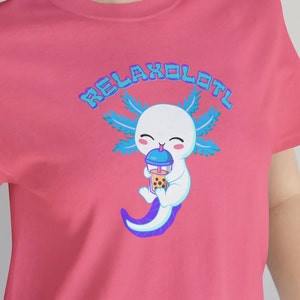 Relaxolotl T-shirt/Unisex Axolotl tshirt, Funny Gift Cute Unique Men Women Birthday Cool Axolotl lover Trend Relax Trendy Boba Bubble Tea