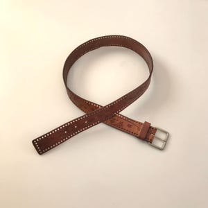 authentic leather belt real genuine western tooled wildflower tooled leather belt floral belt leather with flowers leather belt hippie belt