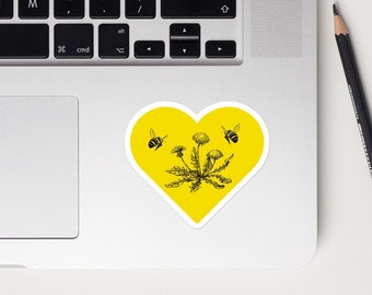 Bees Love Weeds Vinyl Sticker, Ecosystem Vinyl Sticker