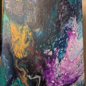 Acrylic paint pouring/fluid arts