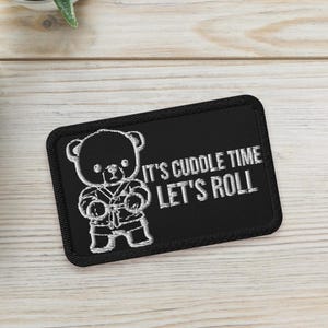 Cuddle Time BJJ Gi Patch: Funny Embroidered Jiujitsu Patch