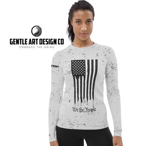 We the People Women&#39;s BJJ Rash Guard | Jiujitsu Rashguard | Compression | MMA | Grappling | Nogi | Brazilian Jiu Jitsu Gifts | Gifts for Her
