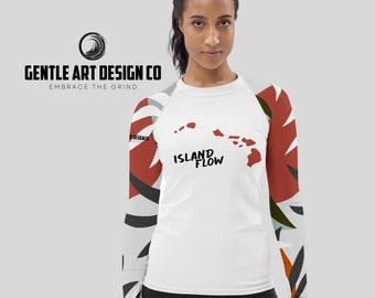 Women's BJJ Rash Guard: Island Flow Jiu-Jitsu MMA Gear