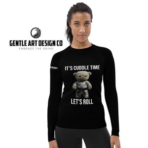 Women&#39;s BJJ Teddy Bear Funny Rash Guard: Nogi, Long Sleeve