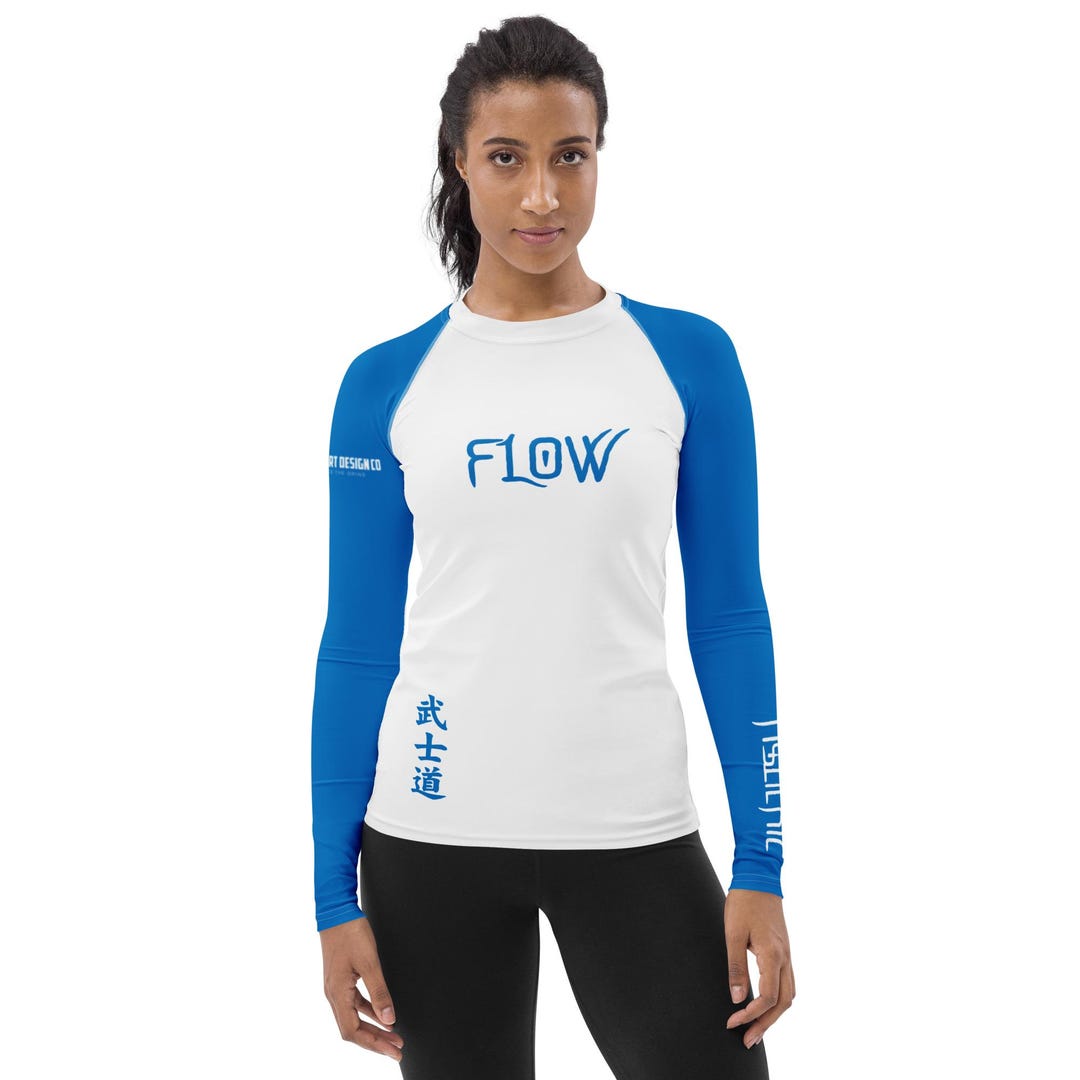 FLOW Women's Ranked BJJ Rash Guard for Blue Belts | Nogi Grappling - Etsy