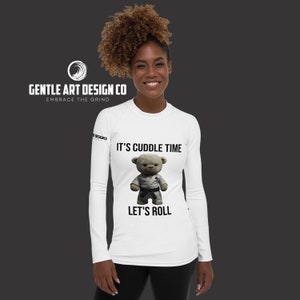 Cuddle Time Women&#39;s BJJ Rash Guard | Jiu-Jitsu Rashguard | Long Sleeve | MMA | Grappling | Nogi | Brazilian Jiu Jitsu Gifts | Gifts for Her