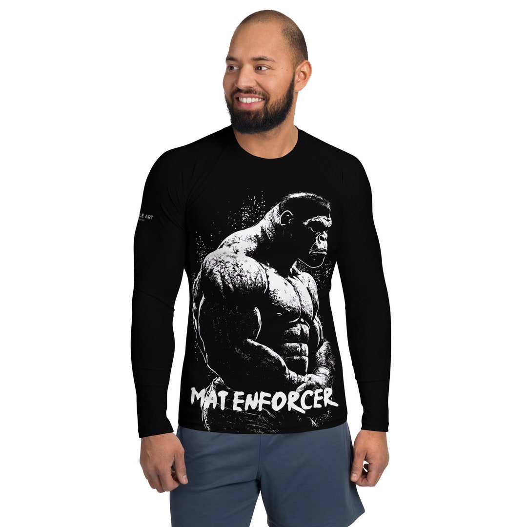 Mat Enforcer Mens BJJ Rash Guard Jiujitsu Rashguard Long Etsy