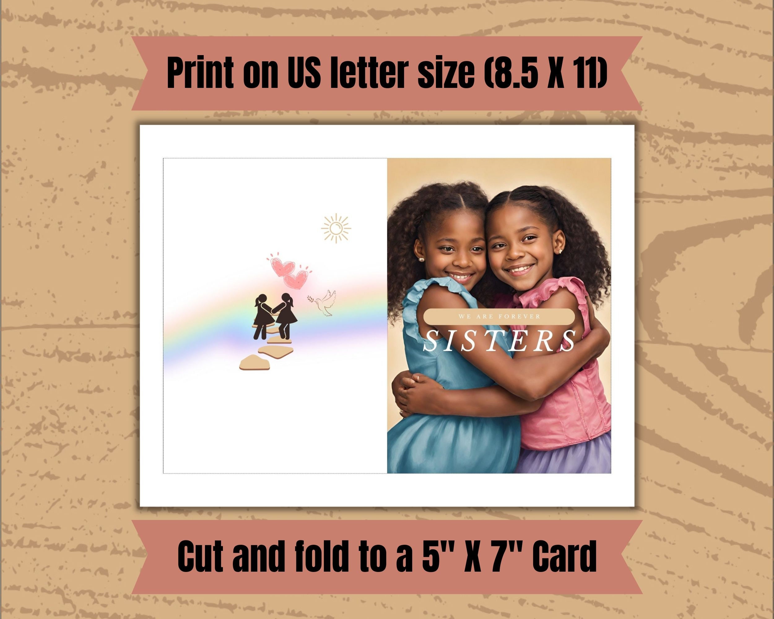Printable Sisters Greeting Card Printable Loving Card - Etsy