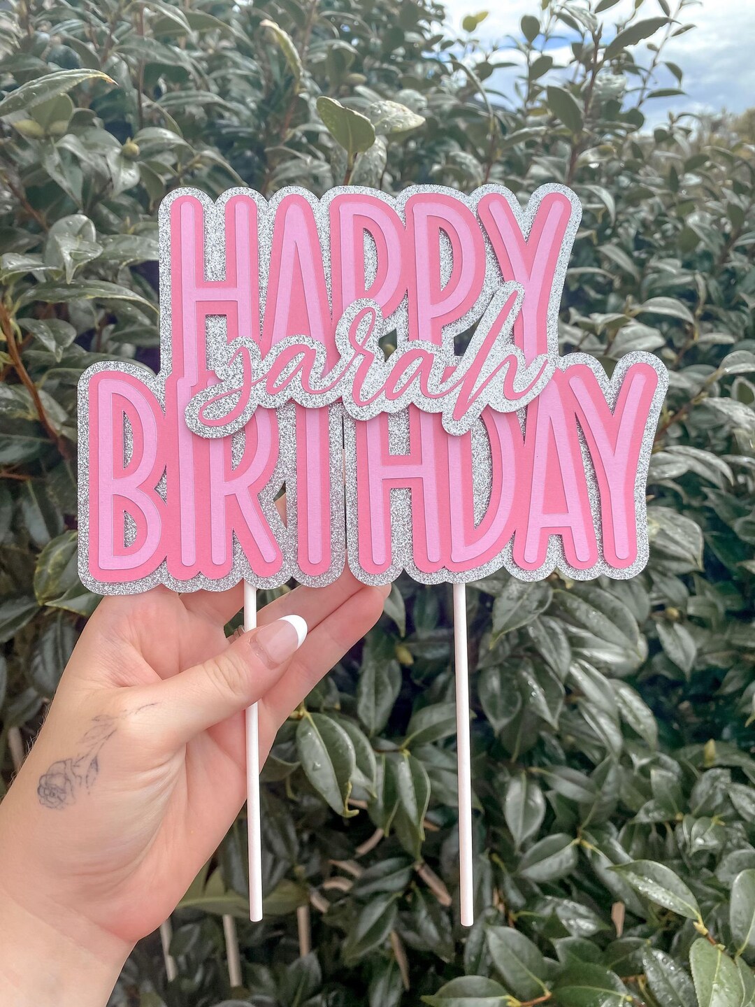 Happy Birthday Personalised Cake Topper Custom Birthday Cake Topper