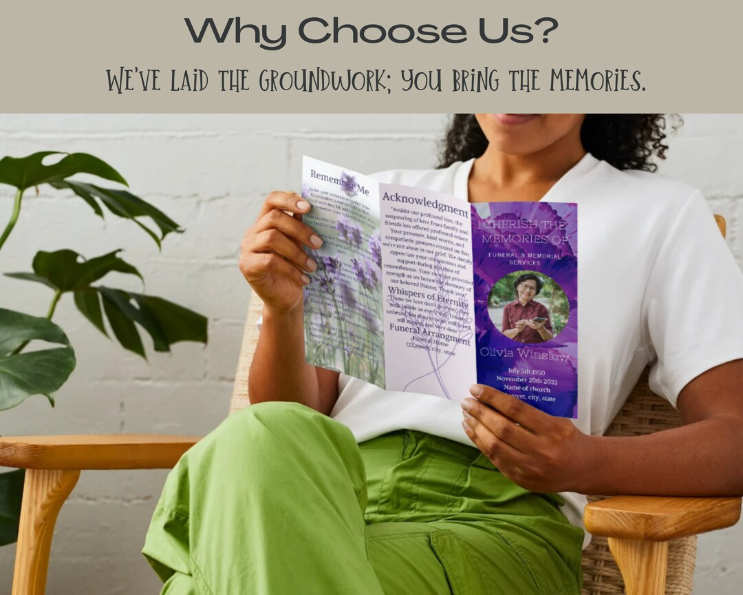 Tabloid Trifold Funeral Program Template