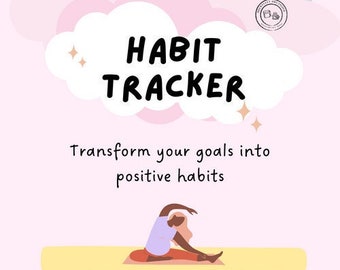 2024 HABIT TRACKER, Undated desk habit tracker 19 pages of organization and healthy habit spreadsheets, colorful, digital, 8x11, printable