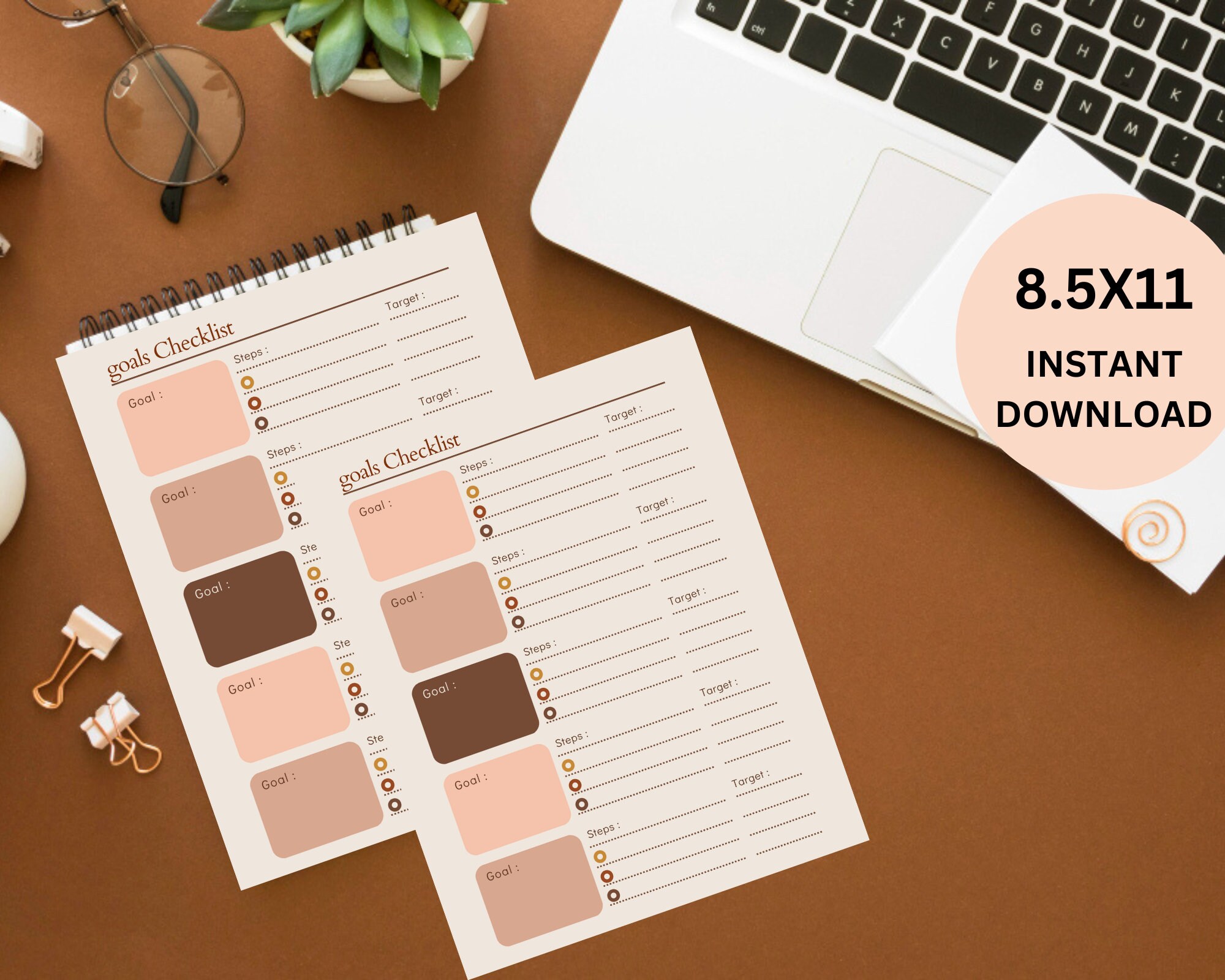 Goal Checklist Template, Personal Goals Checklist,goal Setting