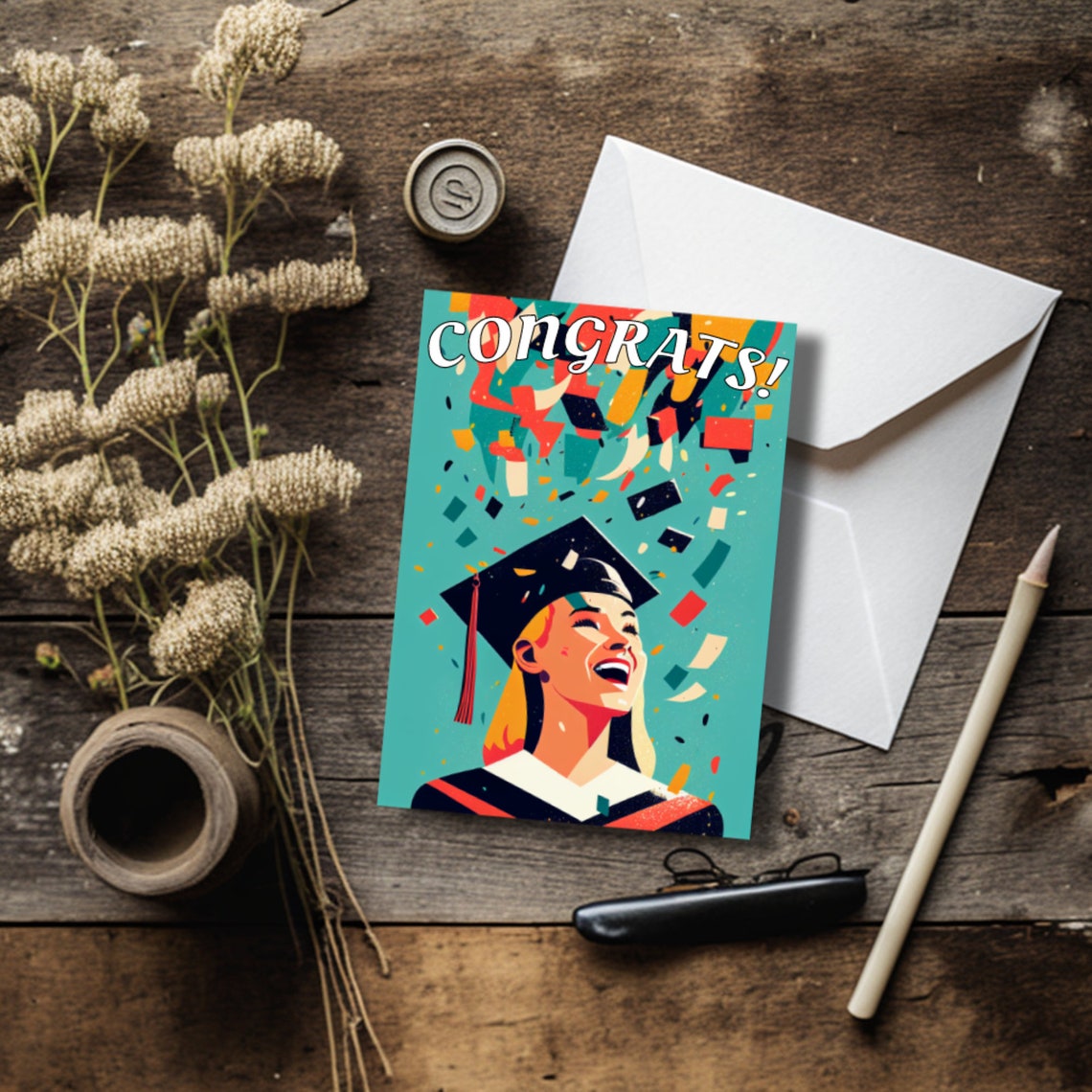 Grab Invite Colorful Graduation Card - Congrats Grab Invite - Graduation Greeting ...