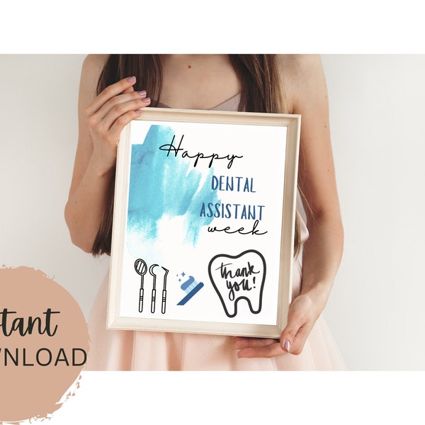 Dental Assistant Appreciation week, Printable gift idea, Medical Team, Thank you sign, poster