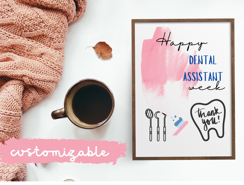 Dental Assistant Appreciation Week, Printable Gift Idea, Medical Team, Thank You Sign, Poster Etsy