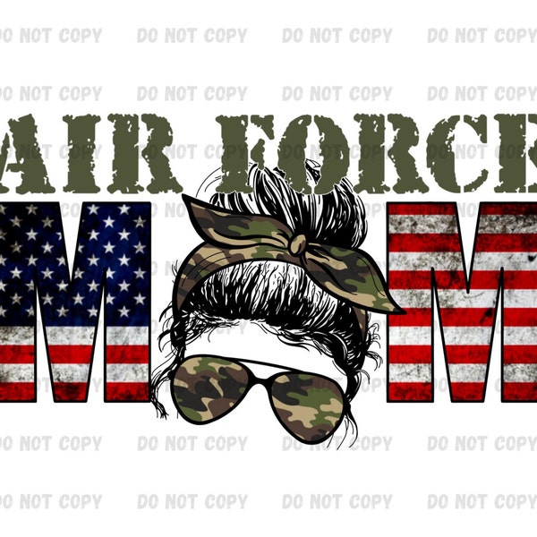 Air Force mom messy bun png