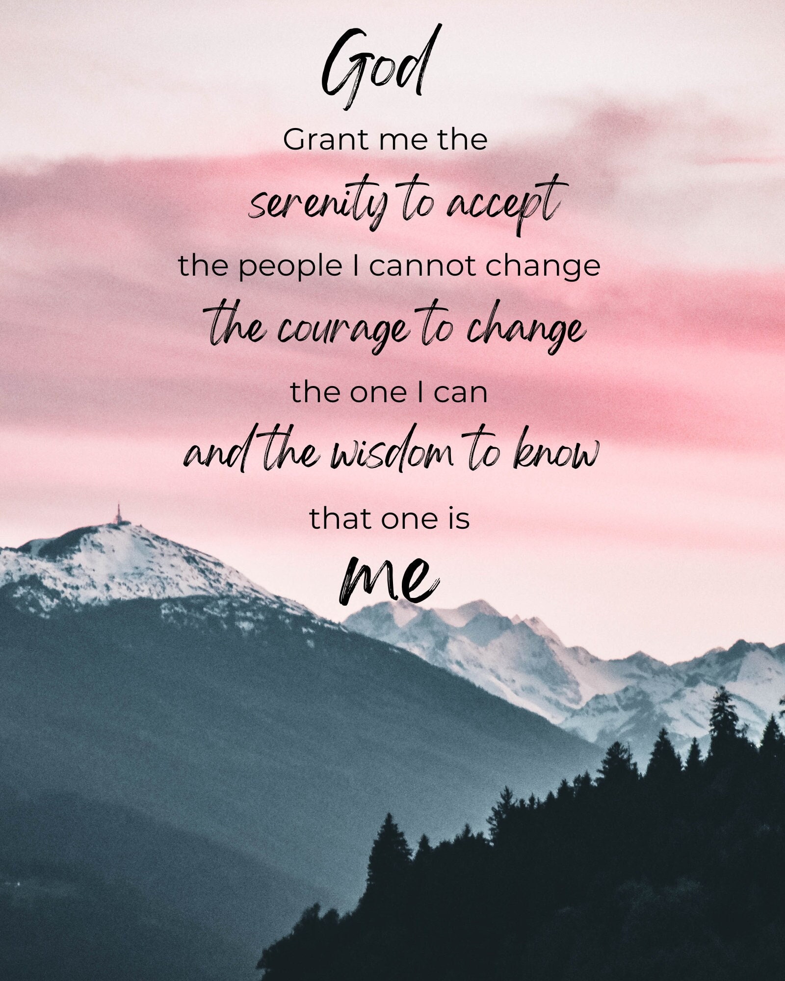 Serenity Prayer | Printable Digital Download Recovery Wall Art
