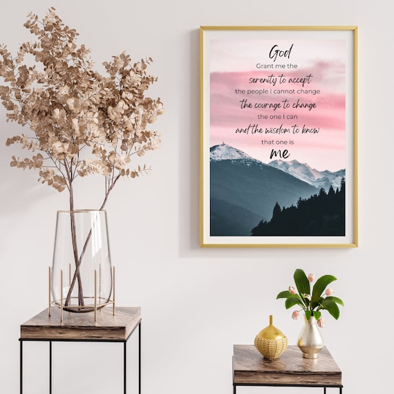 Serenity Prayer | Printable Digital Download Recovery Wall Art