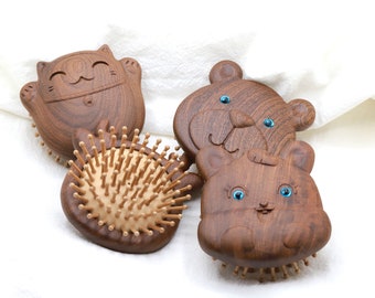 Natural Sandalwood Head Massage Comb Air Cushion Comb Scalp Massage Tool Hair Soothing Tool Paddle Brush Hair Brush