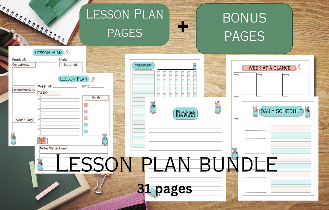 Homeschool Printable Planner, Lesson Plan Template, Teacher Printable ...