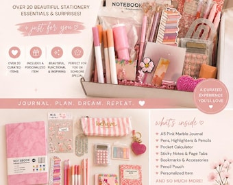 Journal Bundle, Mystery Box, Stationery Set, Pink Gift Box