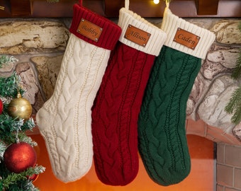 Personalized Stockings, Custom Christmas Stocking, Knitted Christmas Stockings, Monogram Family Stockings, Christmas Decor, Christmas Gift