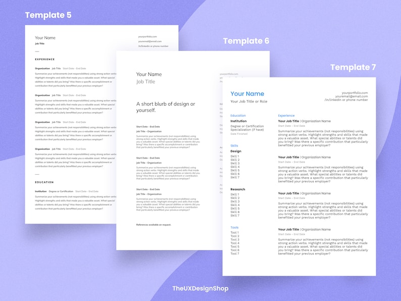 UX Designer Resume Template Bundle - Il 794xN.4696598556 L82o 