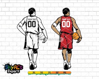 Basketball SVG-Datei, personalisierte Name svg, Basketballspieler svg, farbige Ebenen, Basketballteam, Basketball-Saison, Png