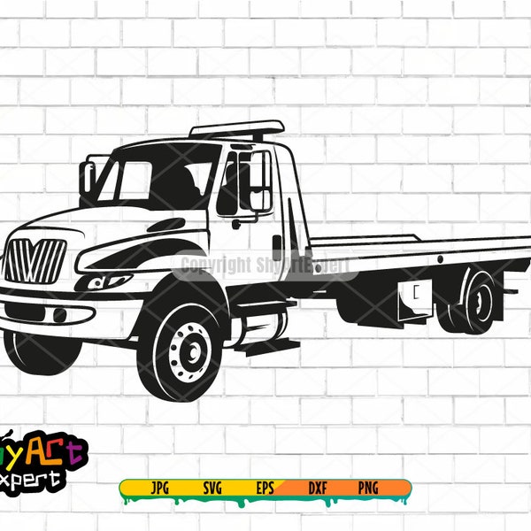 Tow Truck SVG file, tow truck svg, tow truck clipart, towing truck svg, dxf, png, cut file