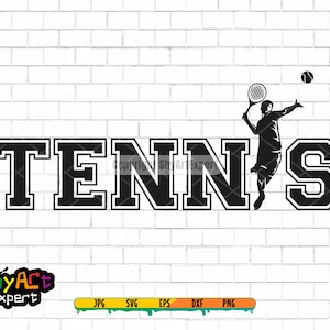 Tennis Logo SVG file, tennis svg, tennis racket svg, tennis clipart, digital download, dxf png