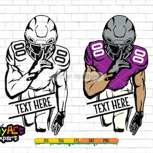 Football player SVG file, Customized svg, Football svg, colored layers, Football name, Football Season, American Football svg, Png