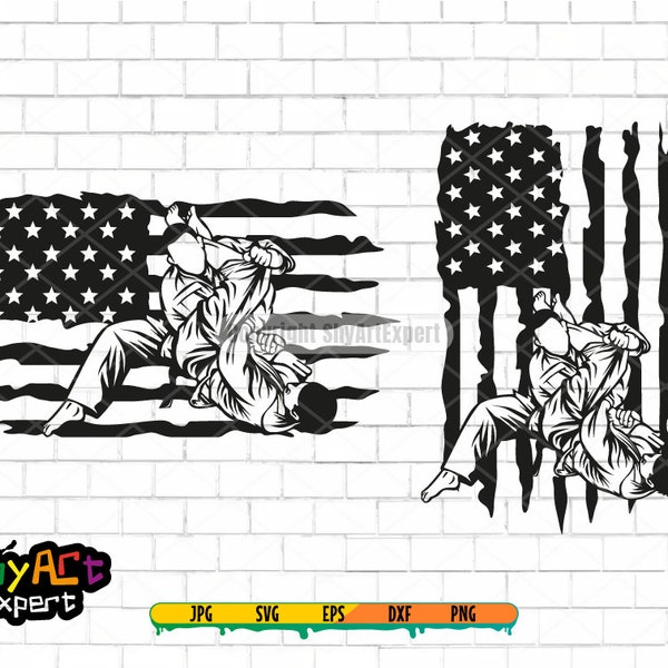 US flag Jiu-jitsu SVG file, fighting svg, jiu-jitsu png, judo svg, dxf clipart, digital download