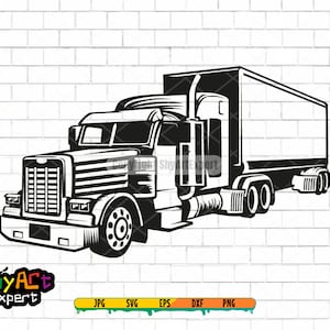 Truck SVG file, Semi truck svg, trucker svg, silhouette, clipart, cut file for cricut, png