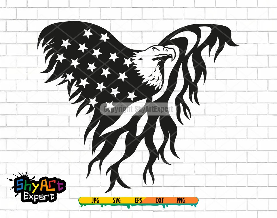 Eagle American Flag SVG File, Bald Eagle Svg, Patriotic Svg, American ...