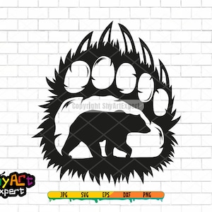 Bear Paw SVG file, bear svg, outdoor svg, wildlife svg, bear png, bear clipart, cut file
