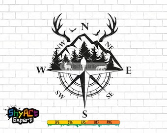 Hunting Compass SVG file, Deer hunting svg, Hunt life svg, hunt dad svg, Outdoor hunt svg, Cut file, png, clipart