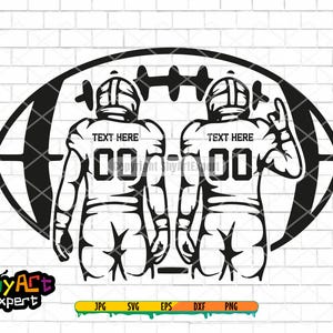 Custom American Football Player SVG, Personalized Football Jersey Number and Name Design, Sports Team Clipart for Cricut and Silhouette