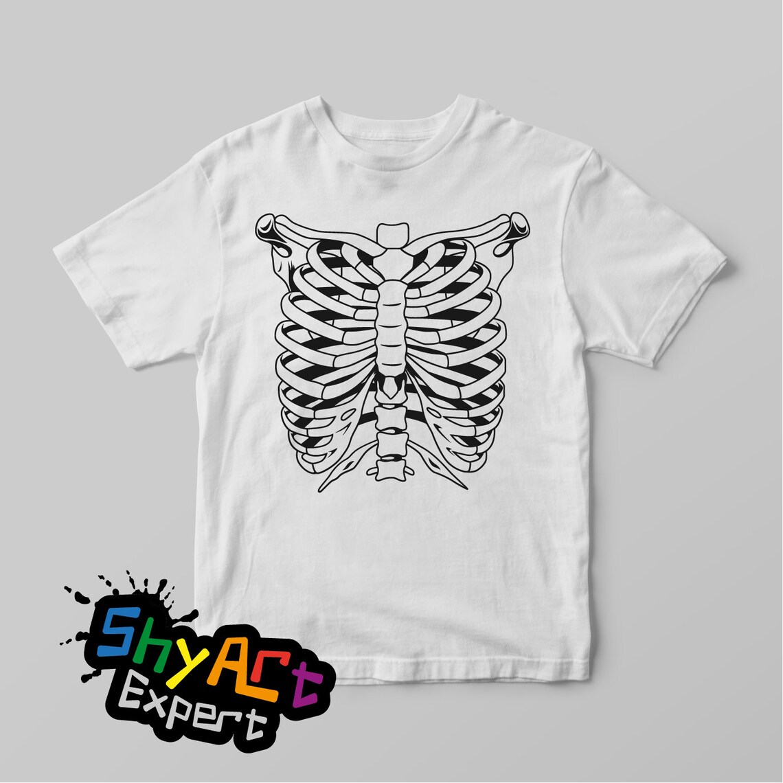 Ribcage With Floral SVG File, Rib Cage Png, Skeleton Svg, Rib Cage ...
