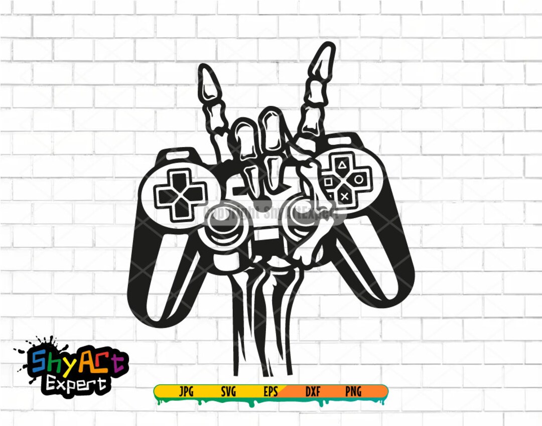 Gamer SVG File, Skeleton Hand Svg, Gaming Svg, Gamer Clipart, Dxf Cut ...