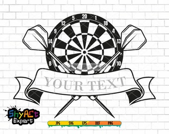 Dart board Text SVG file, darts svg, dart game svg, dartboard svg, clipart, png, cut file, digital download