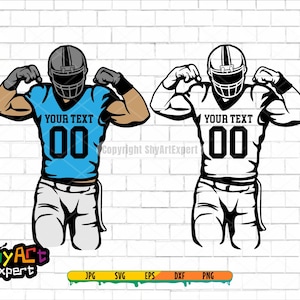 Football player svg, Football svg, football team, Football name, colored layers, Football Season, customize text, cut file, digital print
