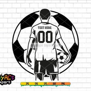 Soccer Player SVG file, soccer svg, Personalized Name, soccer team, clipart, dxf, cut file for cricut